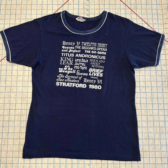 Stratford Festival 1980 Canada T-Shirt Adult XL Blue Sunburst Shakespeare Hamlet